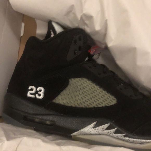 Nike AIR Jordan 5 Retro Mens 136027-010 (15, Black/Varsity RED-Metallic Silver)